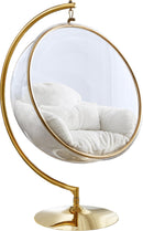 Luna White Faux Fur Acrylic Swing Accent Chair - NY Furniture Direct (NY)