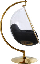 Luna Black Fabric Acrylic Swing Bubble Accent Chair (2 Boxes) - NY Furniture Direct (NY)