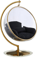 Luna Black Fabric Acrylic Swing Bubble Accent Chair (2 Boxes) - NY Furniture Direct (NY)