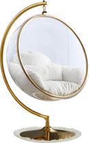 Luna White Faux Fur Acrylic Swing Accent Chair - NY Furniture Direct (NY)