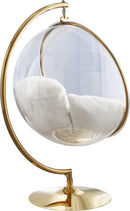 Luna White Faux Fur Acrylic Swing Accent Chair - NY Furniture Direct (NY)