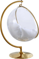 Luna White Fabric Acrylic Swing Bubble Accent Chair (2 Boxes) - NY Furniture Direct (NY)