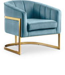 Carter Aqua Velvet Accent Chair - NY Furniture Direct (NY)