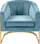 Carter Aqua Velvet Accent Chair - NY Furniture Direct (NY)