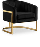 Carter Black Velvet Accent Chair - NY Furniture Direct (NY)