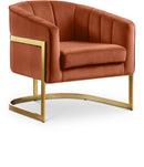 Carter Cognac Velvet Accent Chair - NY Furniture Direct (NY)