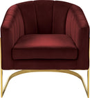 Carter Burgundy Velvet Accent Chair - NY Furniture Direct (NY)