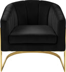 Carter Black Velvet Accent Chair - NY Furniture Direct (NY)