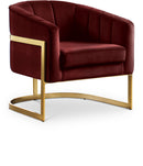Carter Burgundy Velvet Accent Chair - NY Furniture Direct (NY)