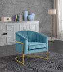 Carter Aqua Velvet Accent Chair - NY Furniture Direct (NY)