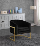 Carter Black Velvet Accent Chair - NY Furniture Direct (NY)