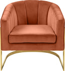 Carter Cognac Velvet Accent Chair - NY Furniture Direct (NY)