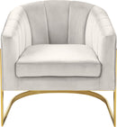 Carter Cream Velvet Accent Chair - NY Furniture Direct (NY)