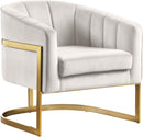 Carter Cream Velvet Accent Chair - NY Furniture Direct (NY)