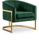 Carter Green Velvet Accent Chair - NY Furniture Direct (NY)