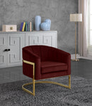 Carter Burgundy Velvet Accent Chair - NY Furniture Direct (NY)