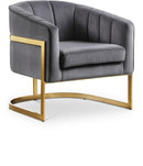 Carter Grey Velvet Accent Chair - NY Furniture Direct (NY)