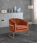 Carter Cognac Velvet Accent Chair - NY Furniture Direct (NY)