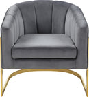 Carter Grey Velvet Accent Chair - NY Furniture Direct (NY)