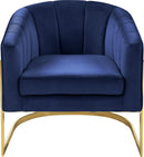 Carter Navy Velvet Accent Chair - NY Furniture Direct (NY)