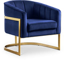 Carter Navy Velvet Accent Chair - NY Furniture Direct (NY)