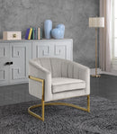 Carter Cream Velvet Accent Chair - NY Furniture Direct (NY)
