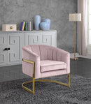 Carter Pink Velvet Accent Chair - NY Furniture Direct (NY)