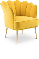 Jester Yellow Velvet Accent Chair - NY Furniture Direct (NY)