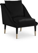 Elegante Black Velvet Accent Chair - NY Furniture Direct (NY)