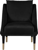 Elegante Black Velvet Accent Chair - NY Furniture Direct (NY)