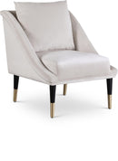 Elegante Cream Velvet Accent Chair - NY Furniture Direct (NY)
