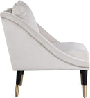 Elegante Cream Velvet Accent Chair - NY Furniture Direct (NY)