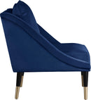 Elegante Navy Velvet Accent Chair - NY Furniture Direct (NY)