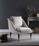 Elegante Cream Velvet Accent Chair - NY Furniture Direct (NY)