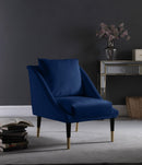 Elegante Navy Velvet Accent Chair - NY Furniture Direct (NY)