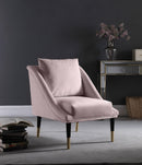 Elegante Pink Velvet Accent Chair - NY Furniture Direct (NY)