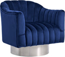 Farrah Navy Velvet Accent Chair