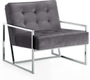 Alexis Grey Velvet Accent Chair - NY Furniture Direct (NY)