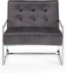 Alexis Grey Velvet Accent Chair - NY Furniture Direct (NY)