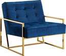 Pierre Navy Velvet Accent Chair - NY Furniture Direct (NY)