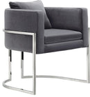Pippa Grey Velvet Accent Chair