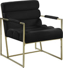 Wayne Black Velvet Accent Chair - NY Furniture Direct (NY)