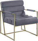 Wayne Grey Velvet Accent Chair - NY Furniture Direct (NY)