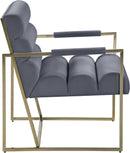 Wayne Grey Velvet Accent Chair - NY Furniture Direct (NY)