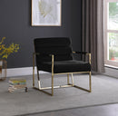 Wayne Black Velvet Accent Chair - NY Furniture Direct (NY)