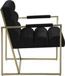 Wayne Black Velvet Accent Chair - NY Furniture Direct (NY)