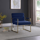 Wayne Navy Velvet Accent Chair - NY Furniture Direct (NY)