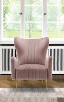 Opera Pink Velvet Accent Chair - NY Furniture Direct (NY)