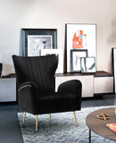 Opera Black Velvet Accent Chair - NY Furniture Direct (NY)