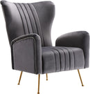 Opera Grey Velvet Accent Chair - NY Furniture Direct (NY)